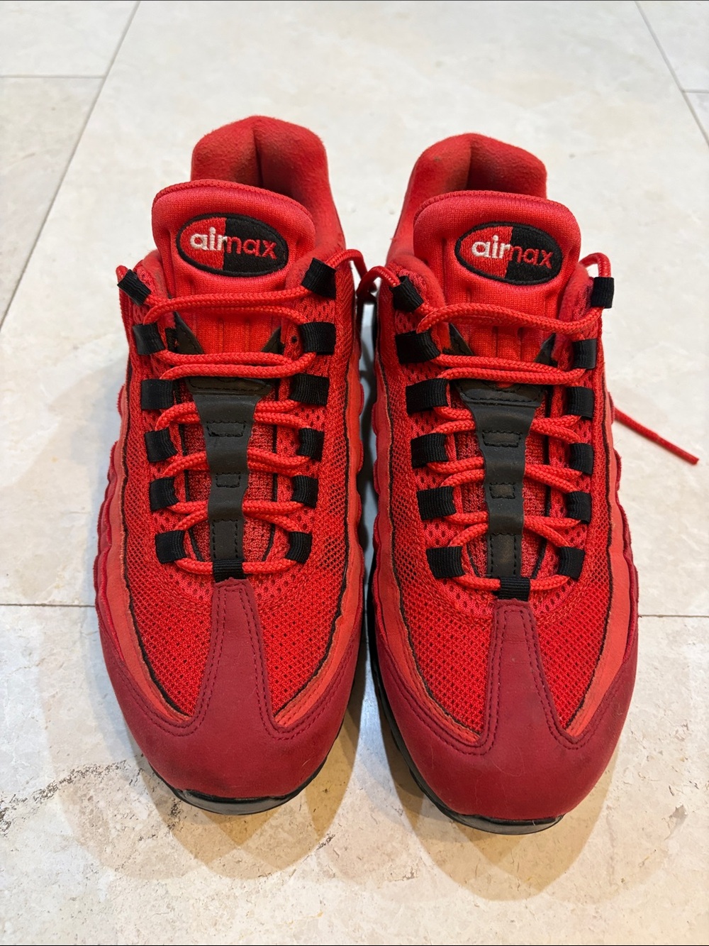 Nike Men’s Red and Black Air Max Sneakers